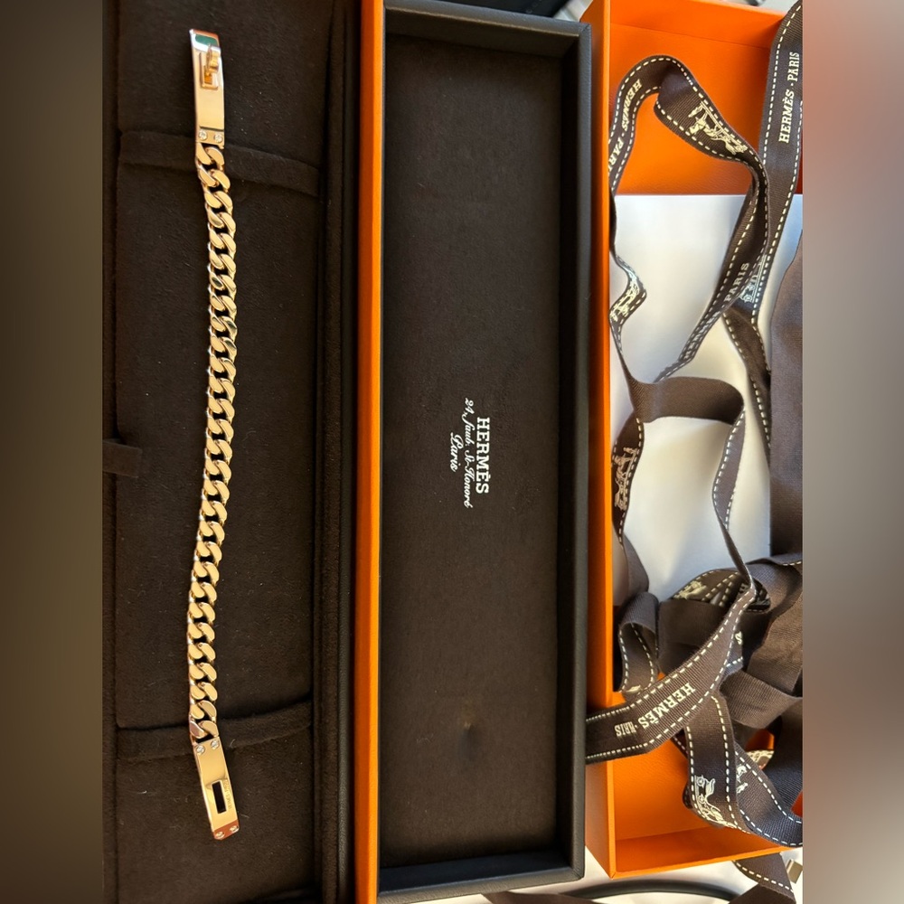 Hermes Kelly Gourmette bracelet in ST rose gold